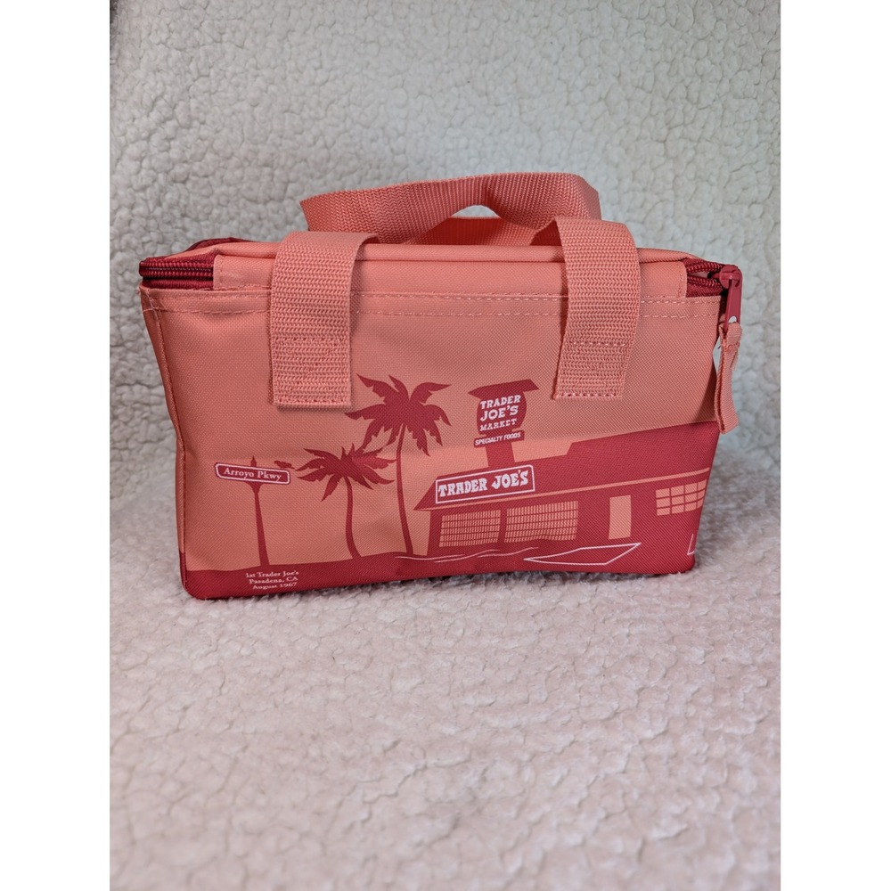 Trader Joes Mini Insulated Bag Peach Magenta 1.5 Gallon Lunch Cooler 81833 NEW